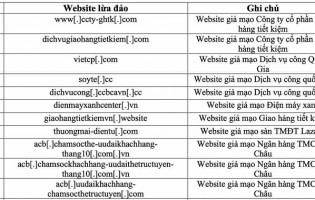 Danh sách website giả mạo ngân hàng, sàn TMĐT, cổng dịch vụ công người dân tuyệt đối không được truy cập